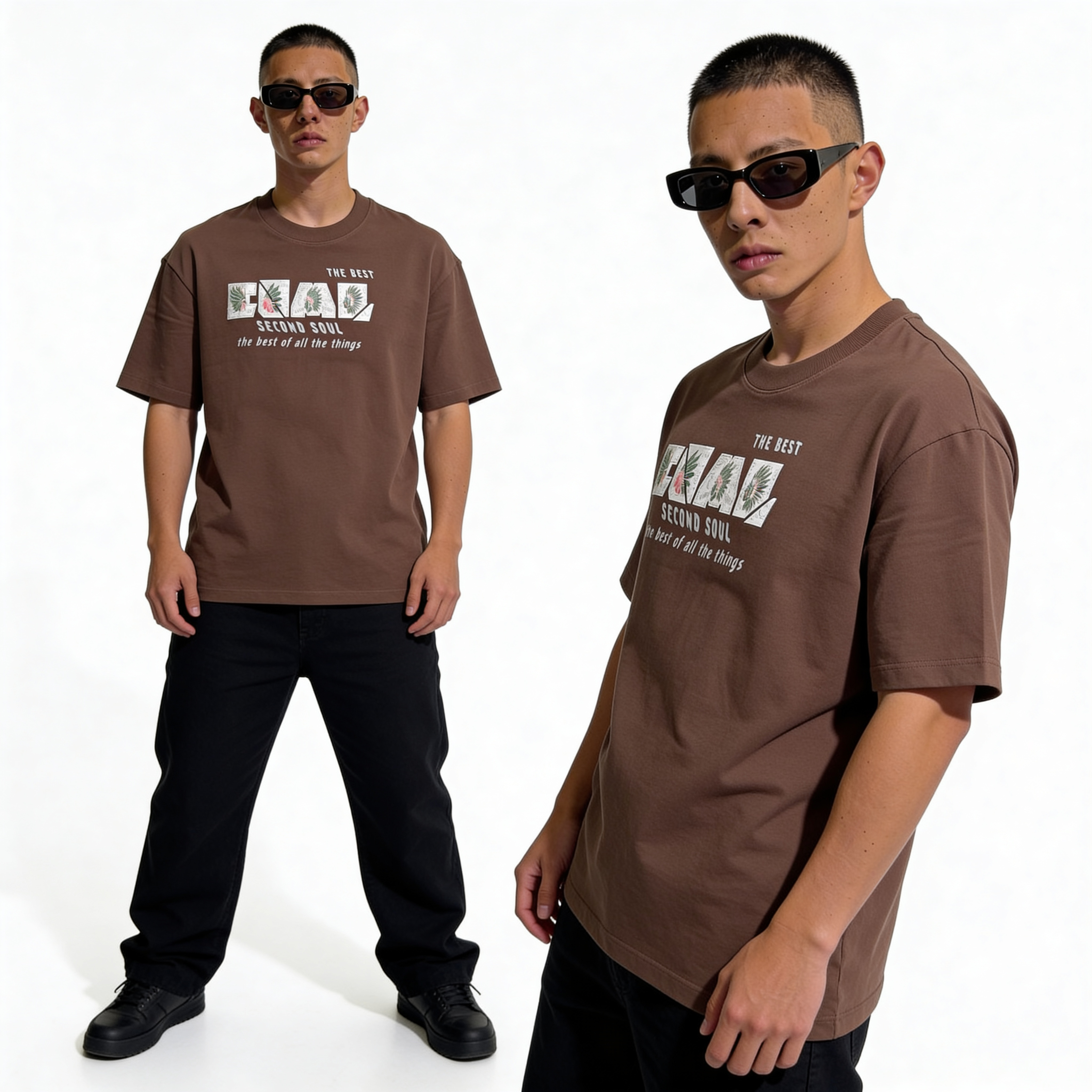 RINO7 Second Soul Graphic Print Regular Fit T-Shirt