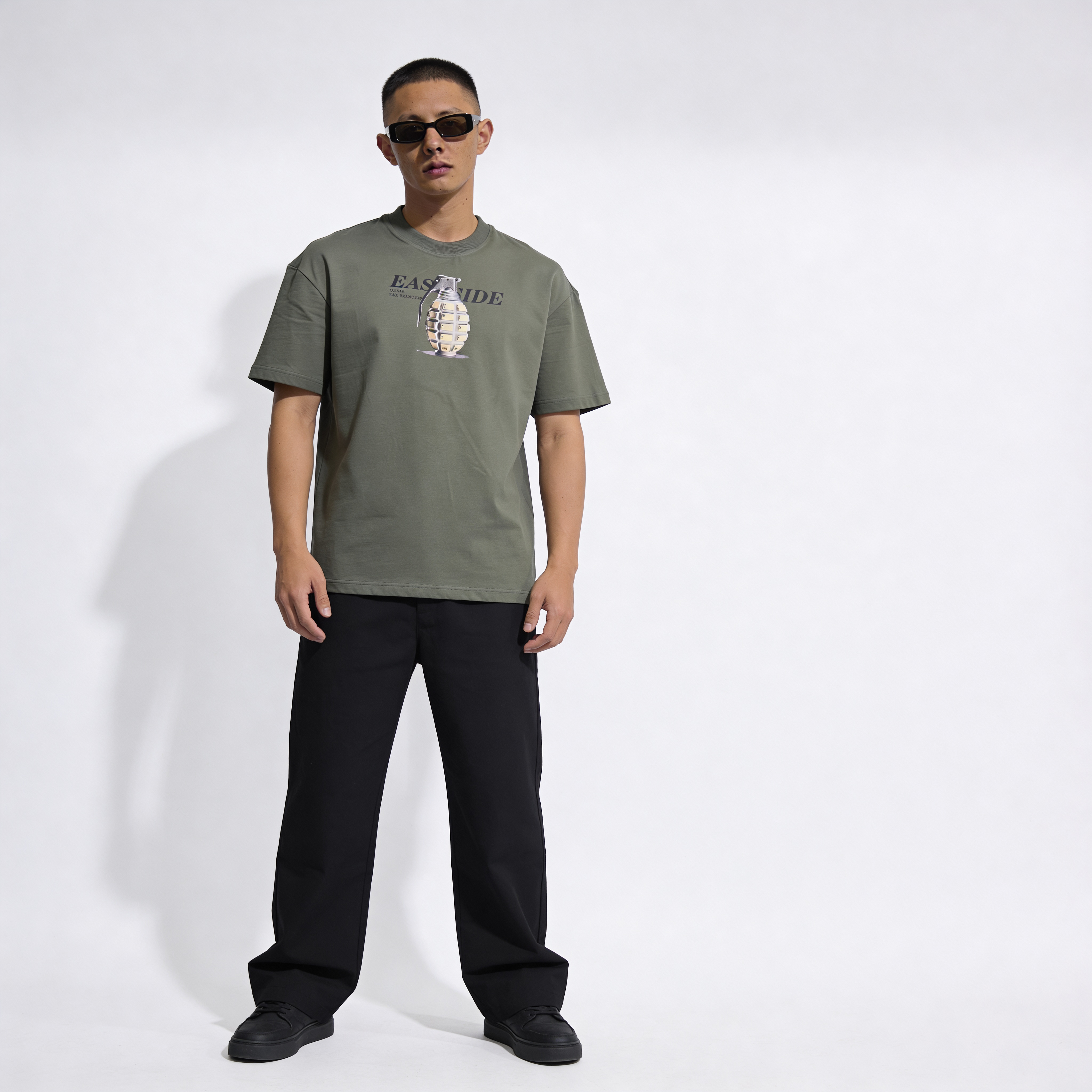 RINO7 East Side Graphic Printed Regular Fit T-Shirt