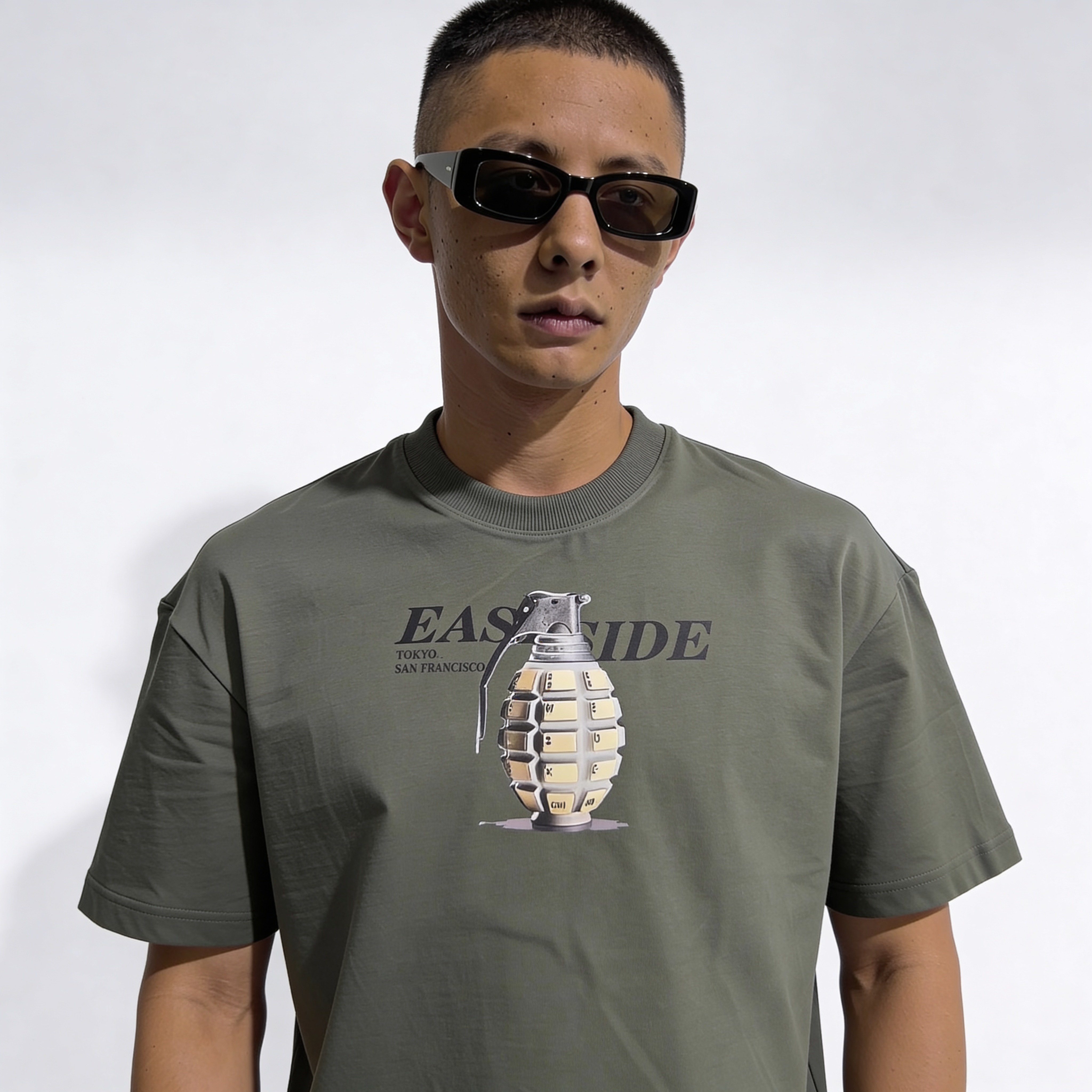RINO7 East Side Graphic Printed Regular Fit T-Shirt