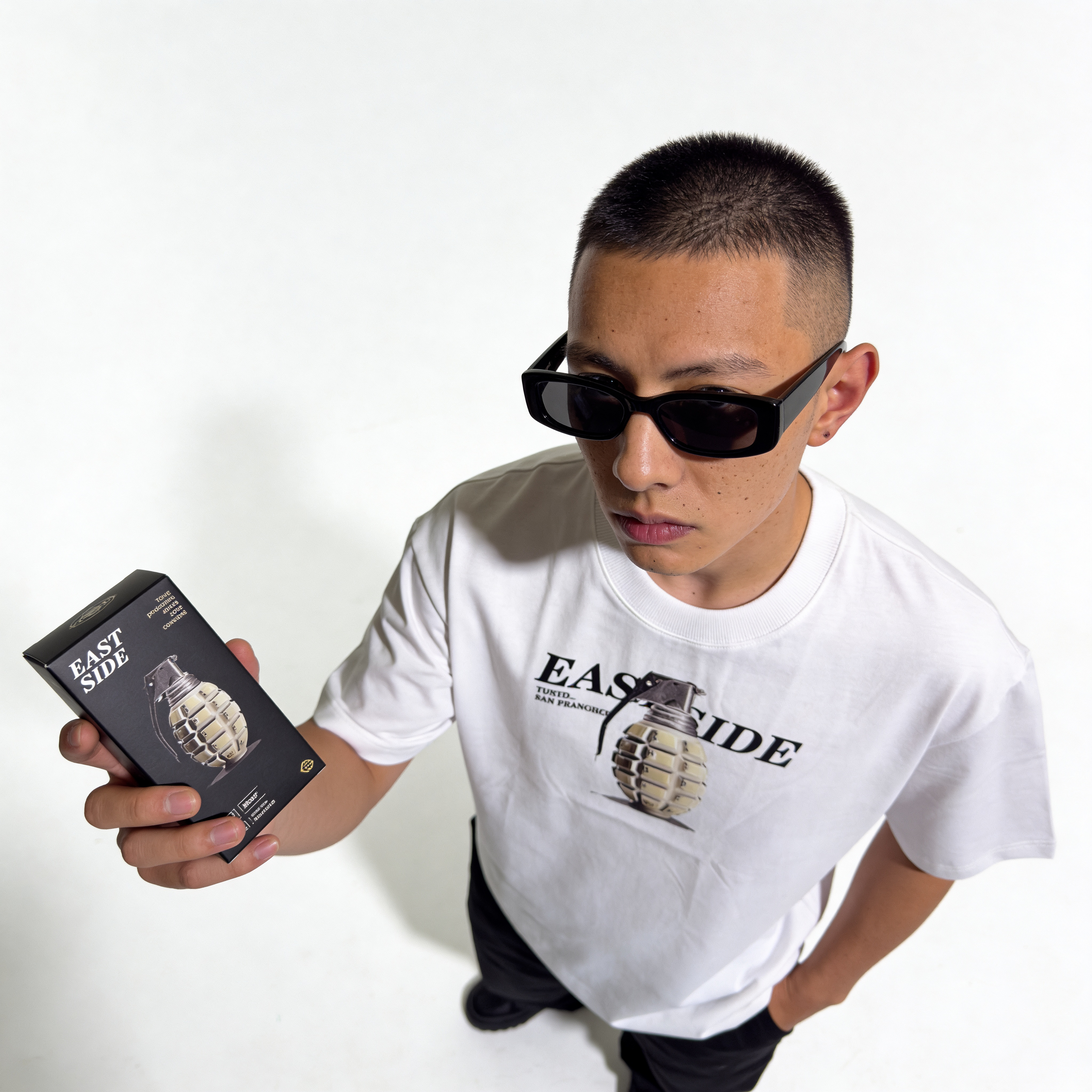 RINO7 East Side Graphic Printed Regular Fit T-Shirt