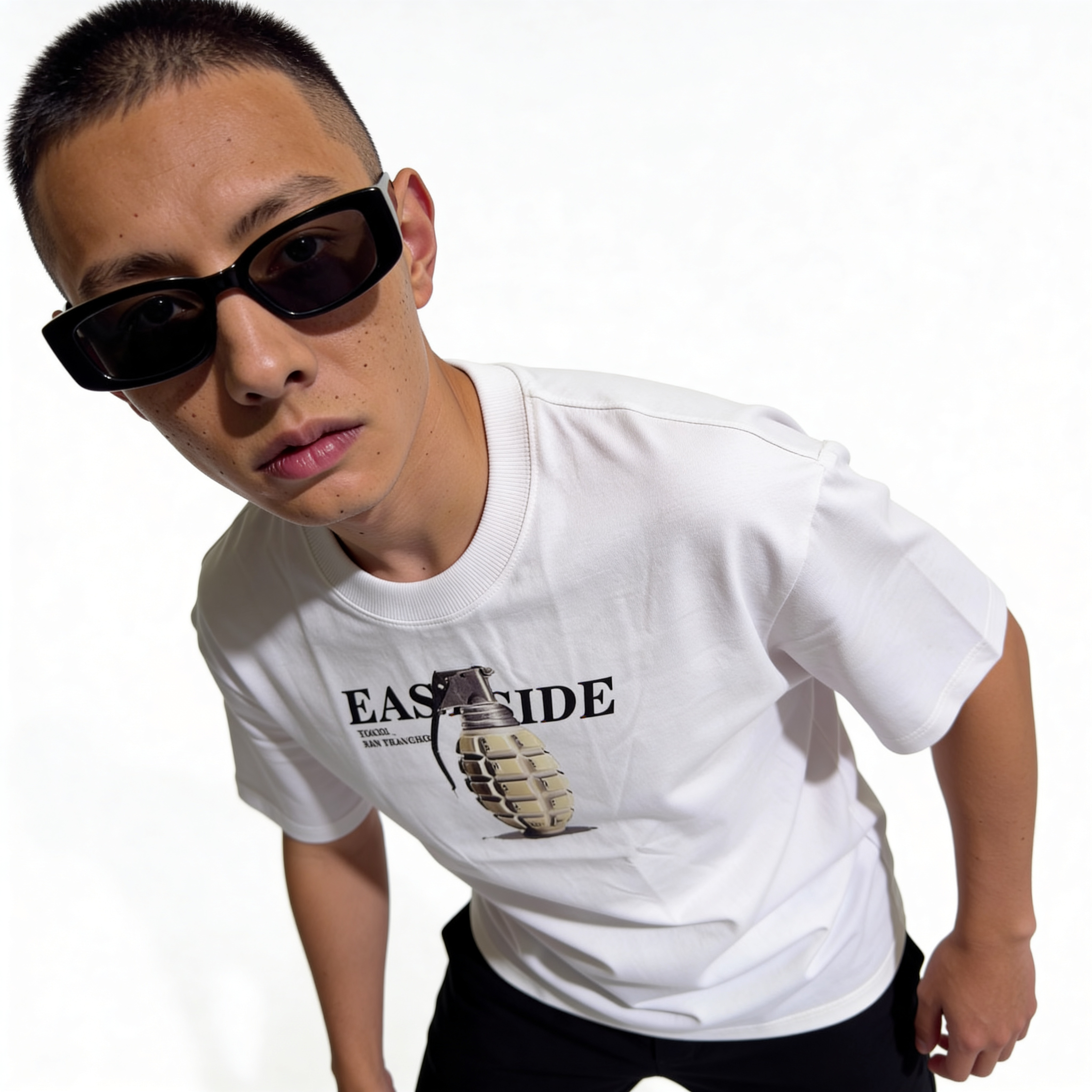 RINO7 East Side Graphic Printed Regular Fit T-Shirt