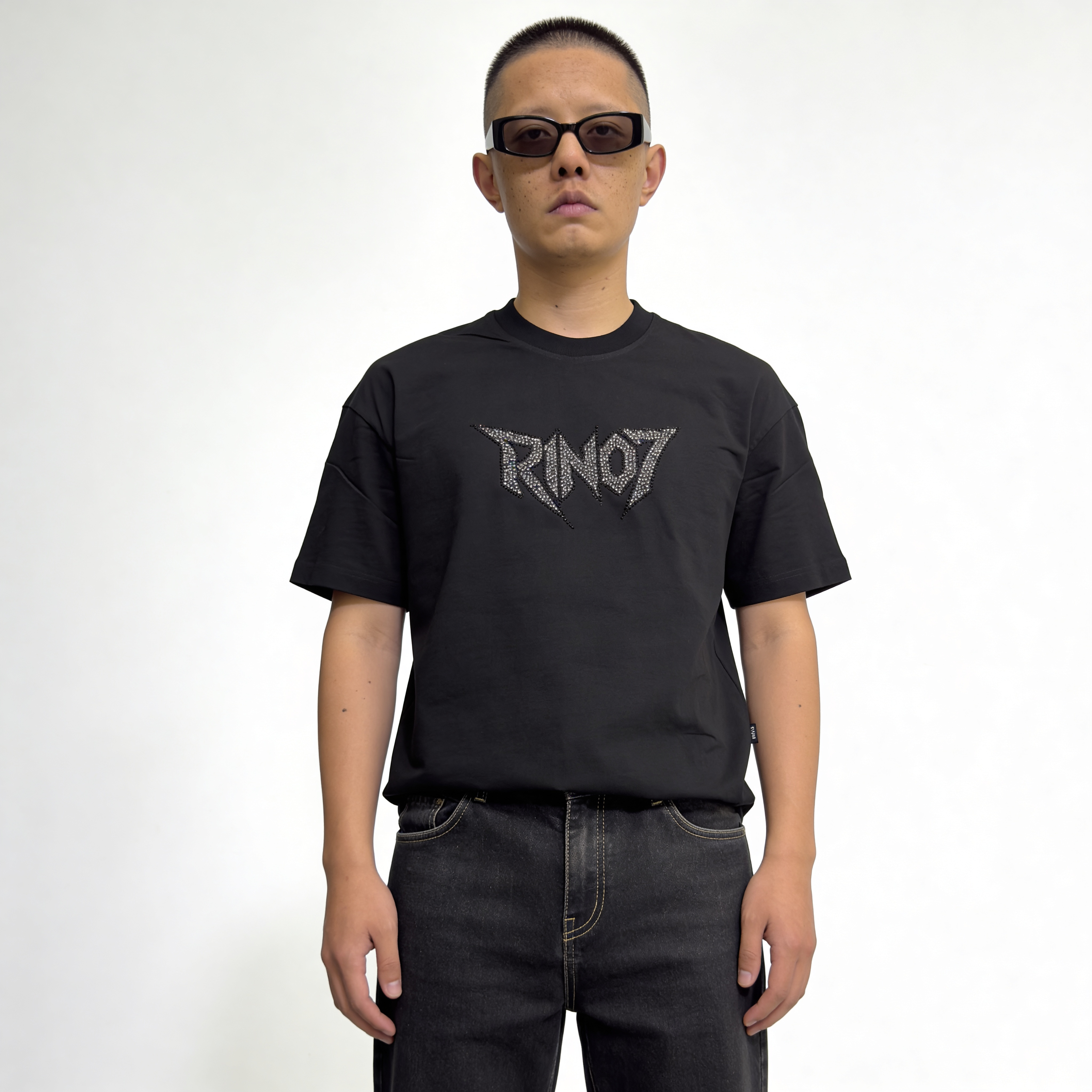 RINO7 Crystal Logo Graphic Regular Fit T-Shirt