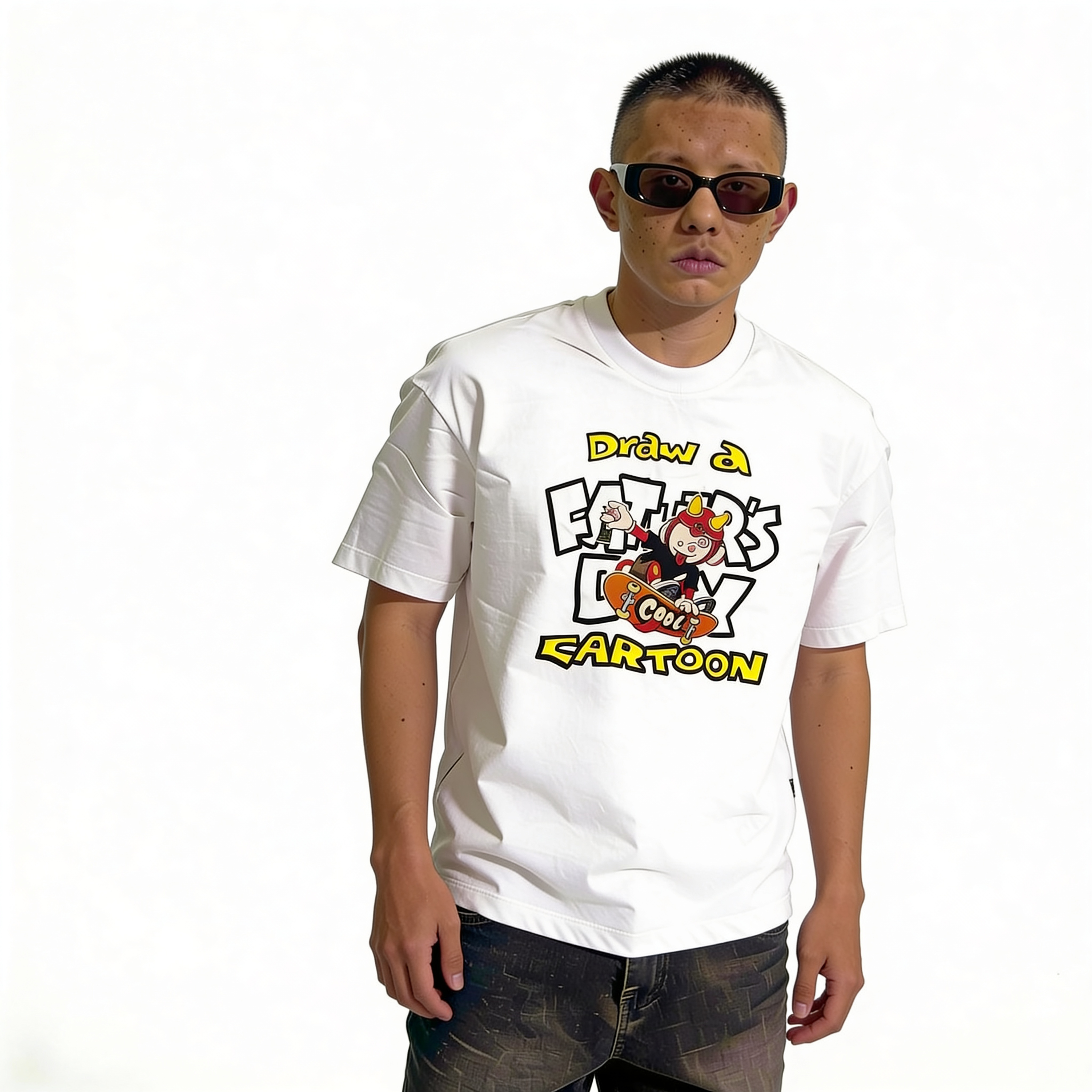 RINO7 Cartoon Graphic Printed Regular Fit T-Shirt