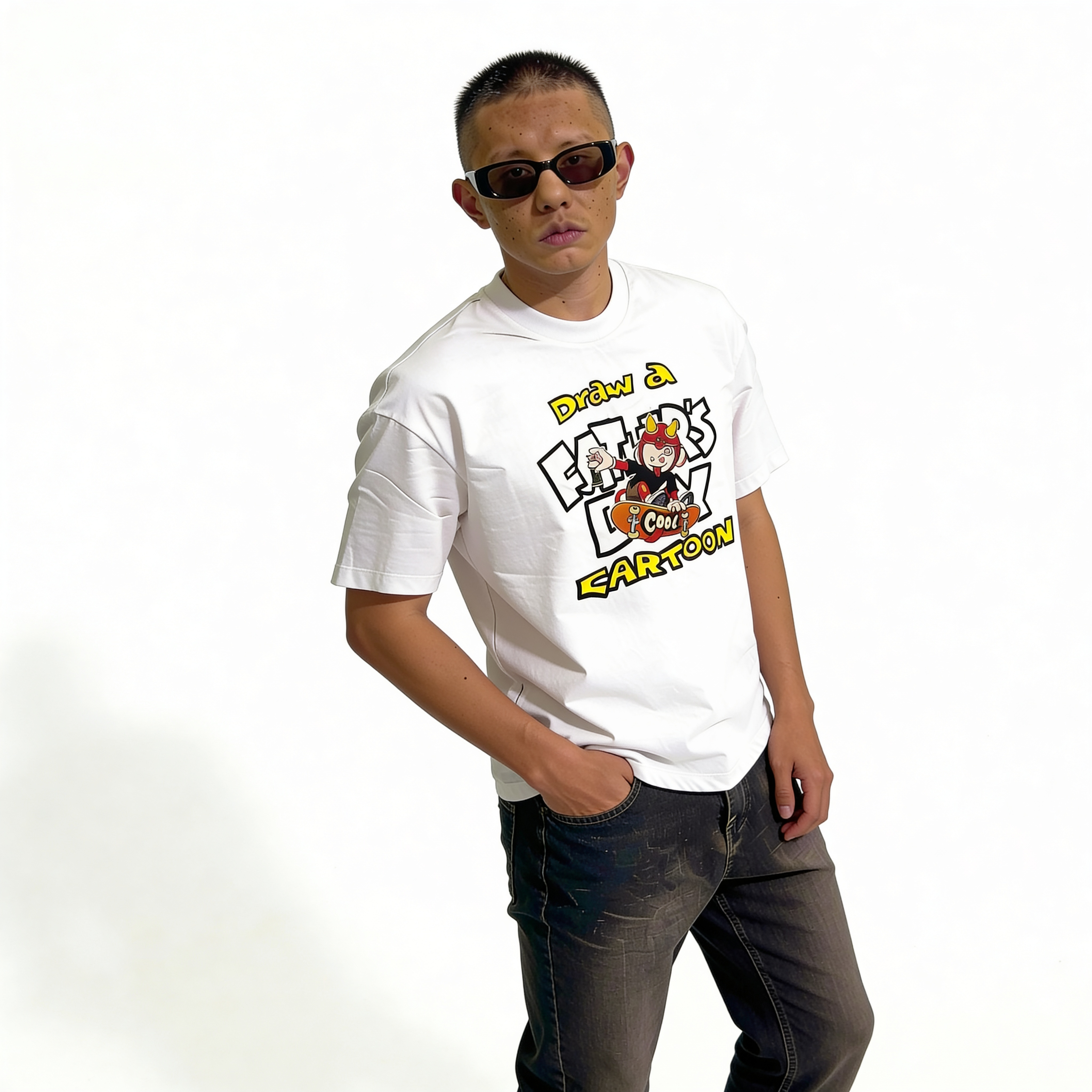 RINO7 Cartoon Graphic Printed Regular Fit T-Shirt