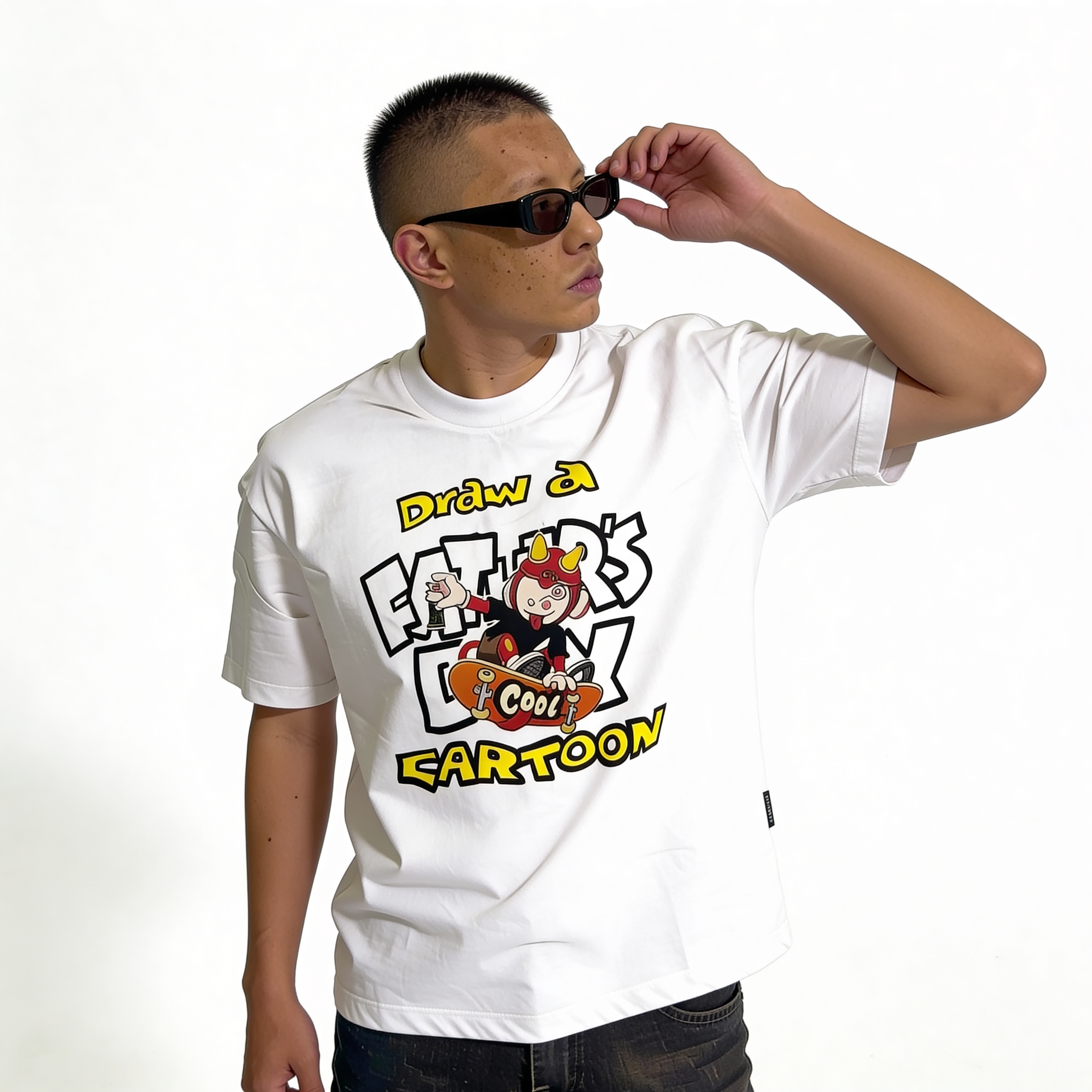 RINO7 Cartoon Graphic Printed Regular Fit T-Shirt