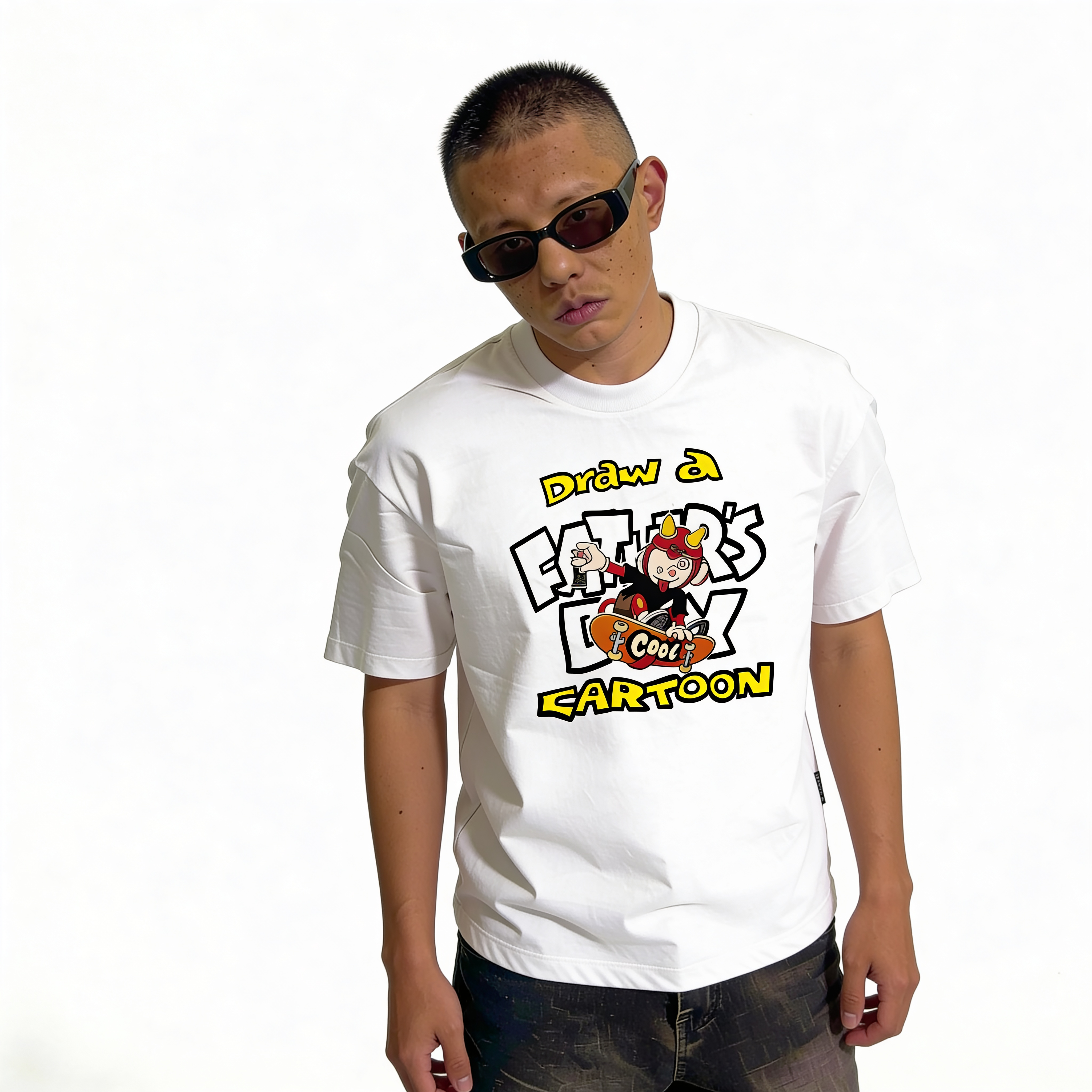 RINO7 Cartoon Graphic Printed Regular Fit T-Shirt